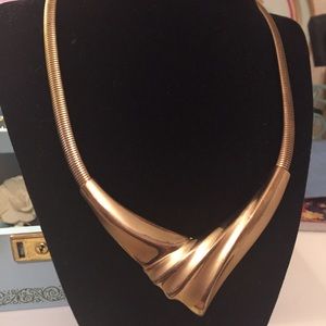 1980s Gold Choker Necklace