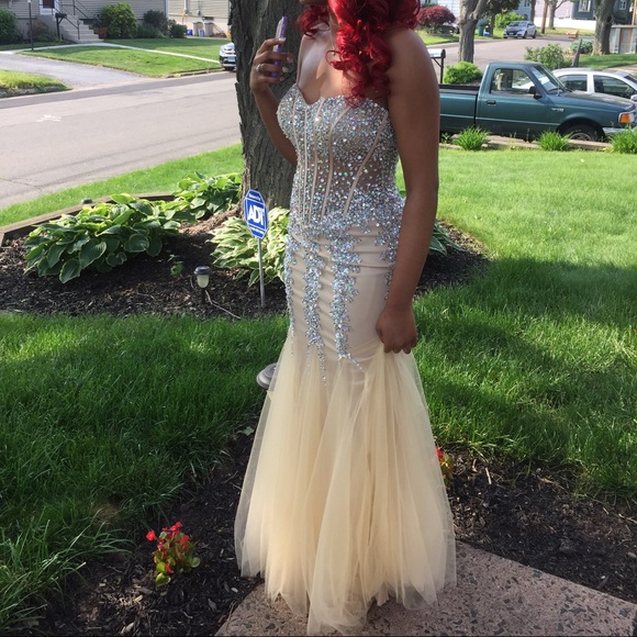 Prom gown by Jovani (nude) - Picture 2 of 4