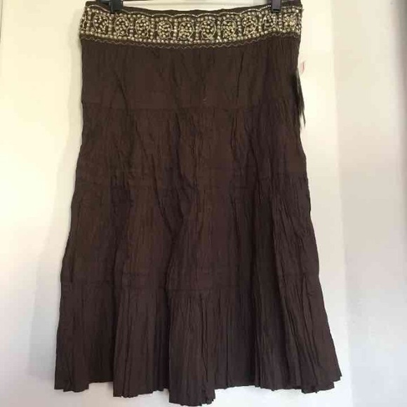Cotton sequin embellished peasant skirt