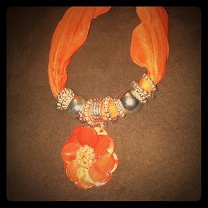 Orange flower necklace