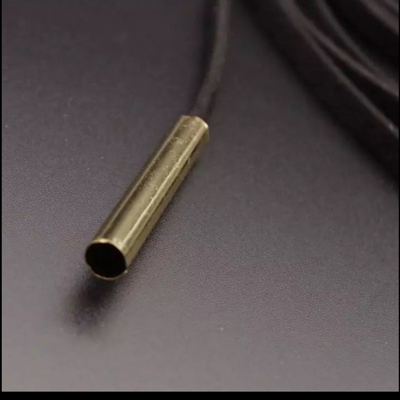 black leather choker w/ gold detail - Picture 2 of 3