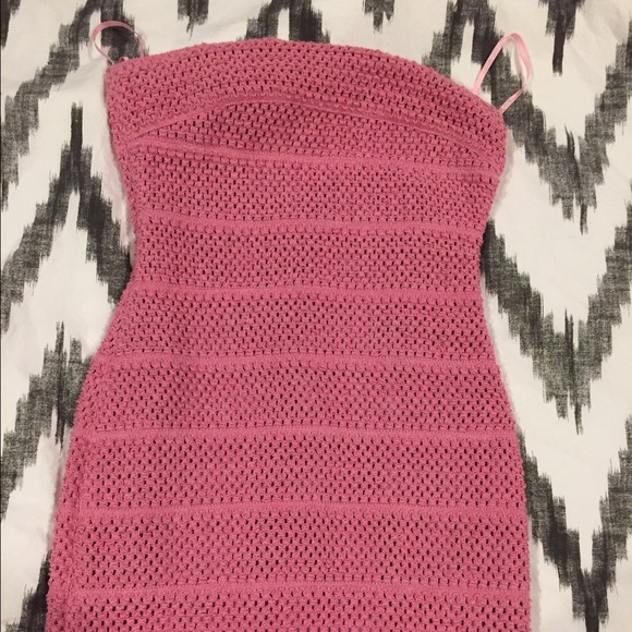 WOW couture pink strapless dress