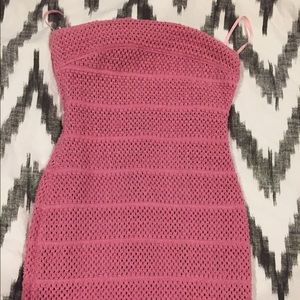 WOW couture pink strapless dress