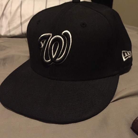 New Era Accessories - 7 1/8 Black Washington Nationals NewEra hat.
