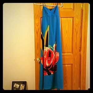 Bebe giant orchid maxi dress