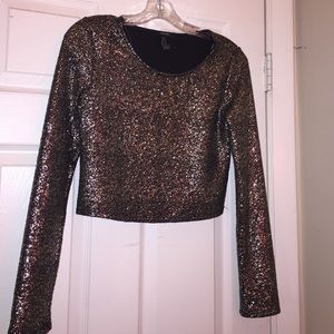 Sparkle long sleeved crop top
