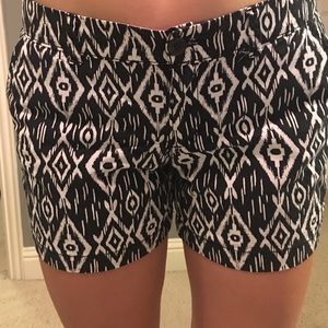 old navy Aztec black and white shorts