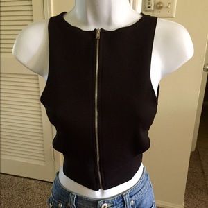 Wet seal, black zipper down top