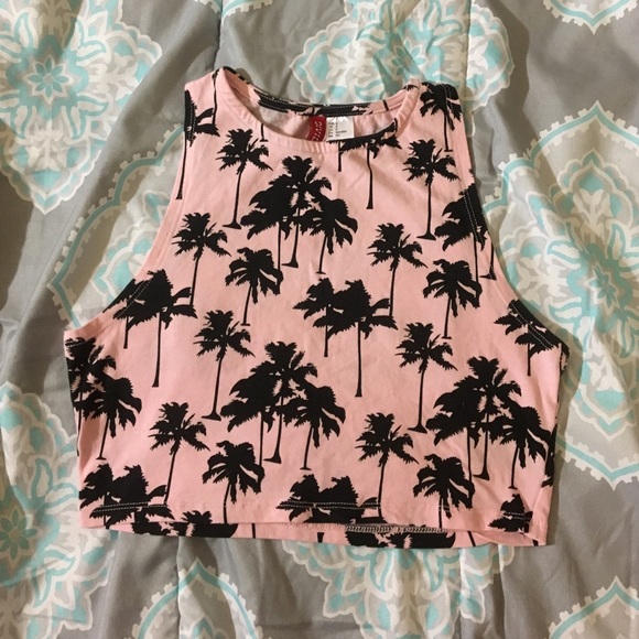 SOLD!! Size S - Tropical-print crop top by H&M - Picture 1 of 3