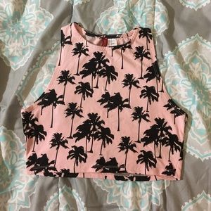SOLD!! Size S - Tropical-print crop top by H&M