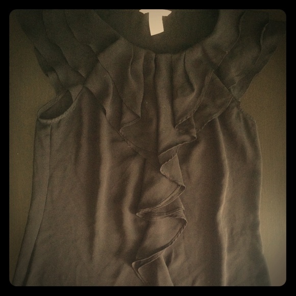 H&M sheer black ruffled top