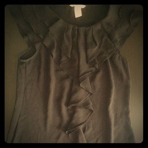 H&M sheer black ruffled top