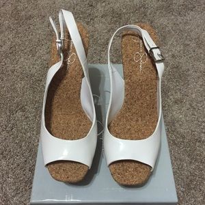 Jessica Simpson white wedge