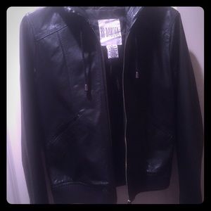 BB Dakota leather bomber jacket (with hood)