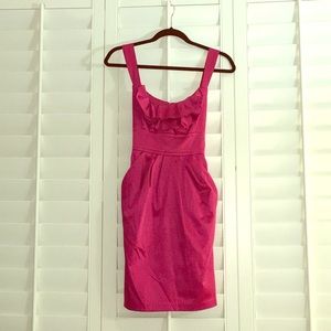 Ruffled satin pocketed address