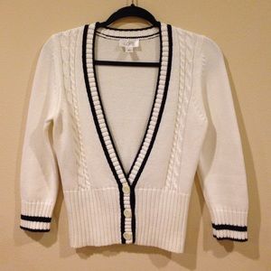 Ann Taylor Loft Varsity Inspired Cardigan Sweater