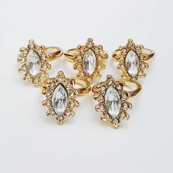 5 PACKS Gold Plated Oval Rings
