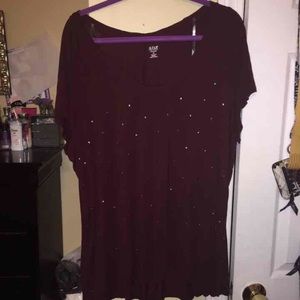 Maroon shirt with studs