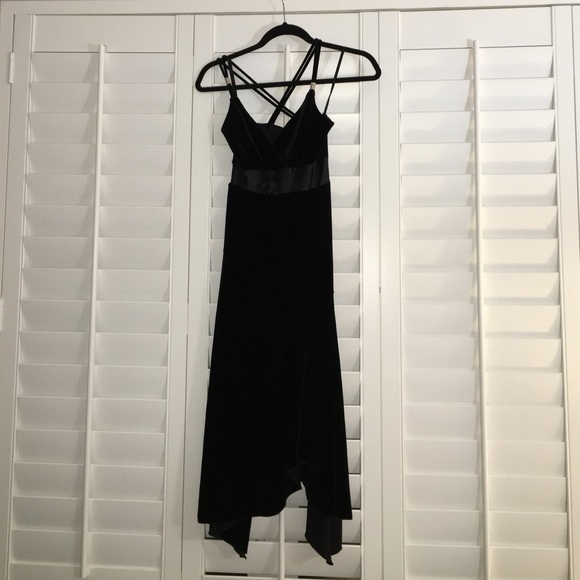 Black velvet "X"back dress