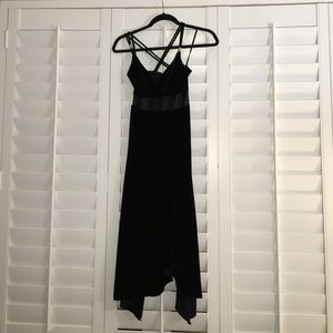 Black velvet "X"back dress