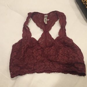 Burgundy free people bralette