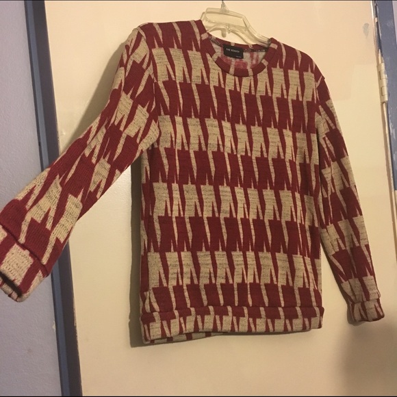 Red and white/tan sweater - Picture 2 of 2