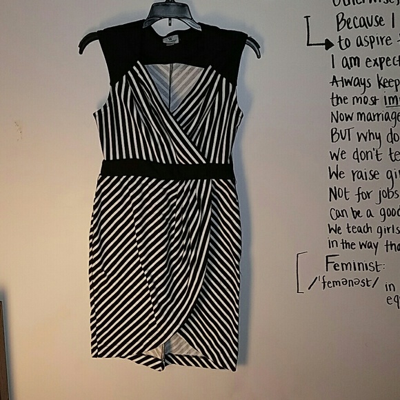 Black & White Worthington Wrap Dress