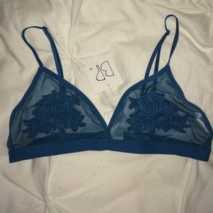 NWT blue BP flower bralette