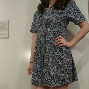 Denim Floral Dress - Vintage with Pockets