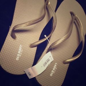 Old navy gold flip flops