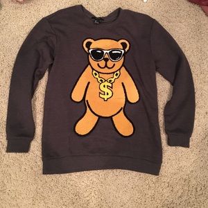 Bear with a gold chain sweater