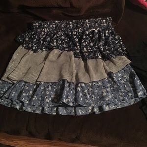 Blue and white multicolor Skirt Maurice's