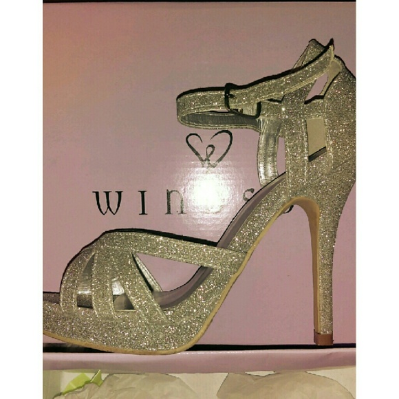 Windsor Silver Platform Prom Shoes