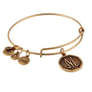 Alex & Ani initial M bangle bracelet gold finish