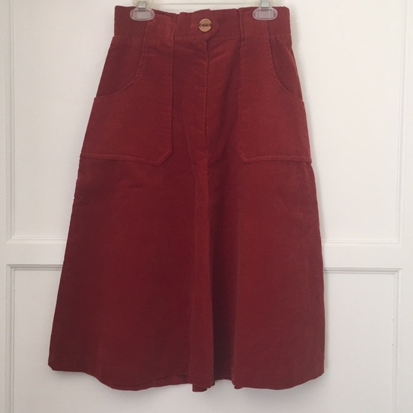 High waist corduroy skirt