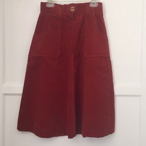 High waist corduroy skirt
