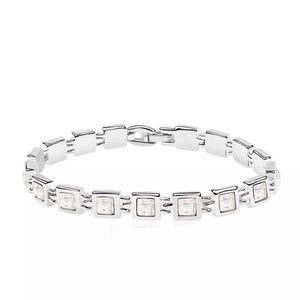 White Topaz Swarovski 18K White Gold Bracelet