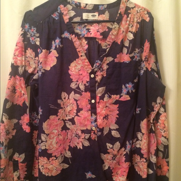 Old navy floral pull-over tunic Sz XL