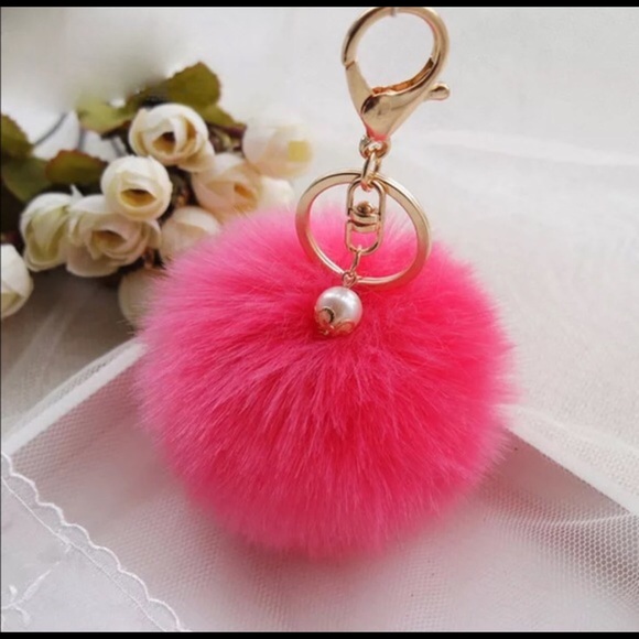 Keychain rabbit fur ball