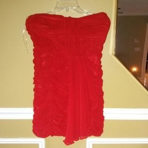 Pretty red ruffle dress halter
