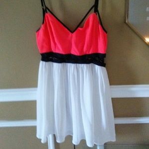 Pretty orange and peach white dress