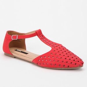 Woven T Strap Flats