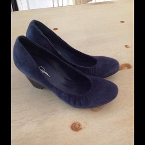 Jessica Simpson Blue Suede 2" Wedge Heal