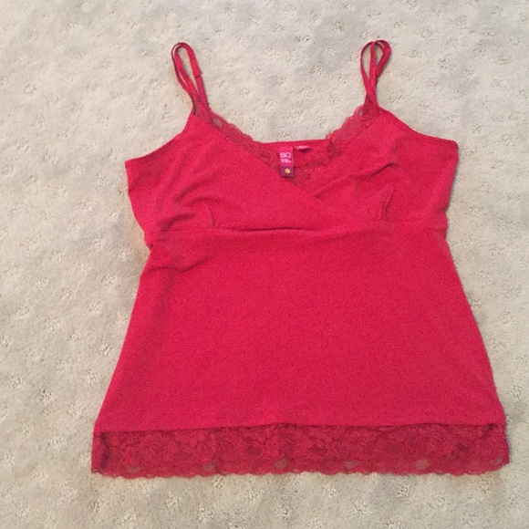 Lipstick red lace edge cami