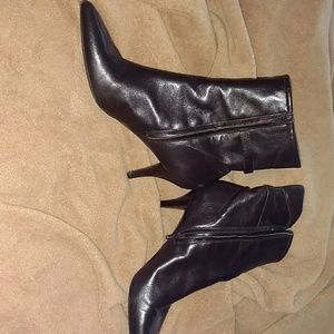 Dark chocolate ankle boots