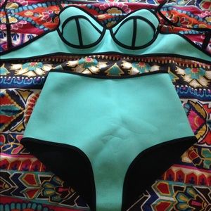 Neoprene style Tiffany blue bikini SOLD