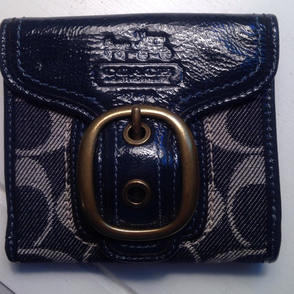 Coach navy blue wallet!