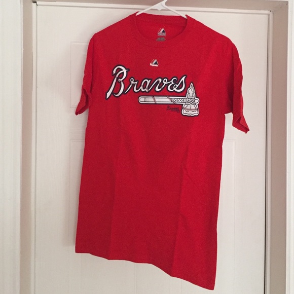 Atlanta Braves Red T-Shirt #23 Johnson