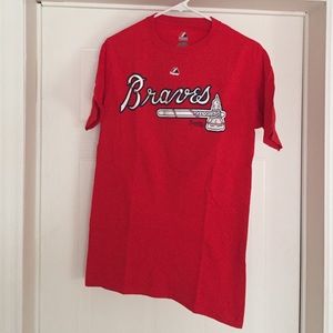 Atlanta Braves Red T-Shirt #23 Johnson