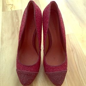 NWT Glitter Red Schutz 5.5in Stiletto Heels
